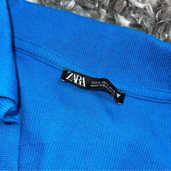 Zara Cropped Long Sleeve Polo Shirt - Picture 2 of 7